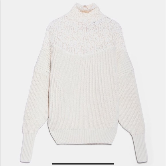 Zara cotton lace sweater - Picture 3 of 6
